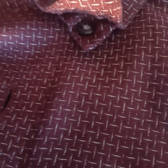 Cotton Reel SZ M Cotton Men's Button Down Burgundy Shirt - Picture 5 of 11